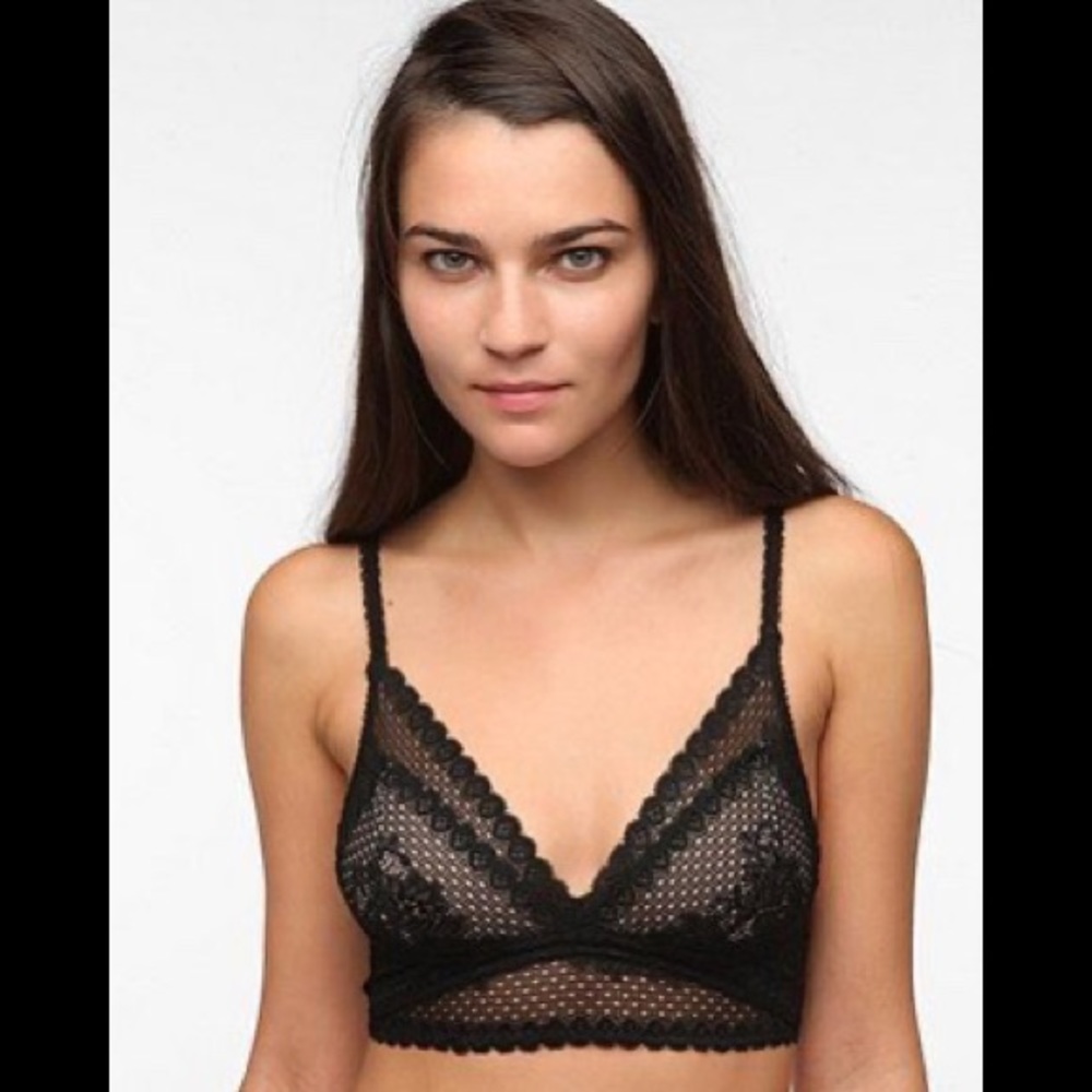 Silence and Noise Black Lace Bra Small